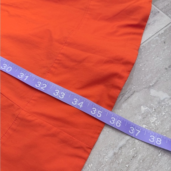Ann Taylor NWT Orange Fit & Flare Dress Size 2 Cotton Square Neck Midi - Picture 9 of 10